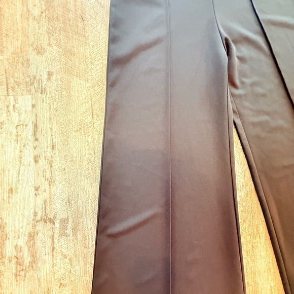 Dee Ocleppo Smooth Stretch Twill Black Flare Pants Seam Detail &Elegant DrapeNWT - Picture 6 of 14